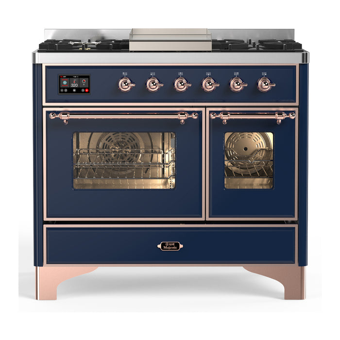 ILVE UMD40F Majestic III 40 inch Dual Fuel Range with 6 Burners, Griddle (UMD40FNR3)