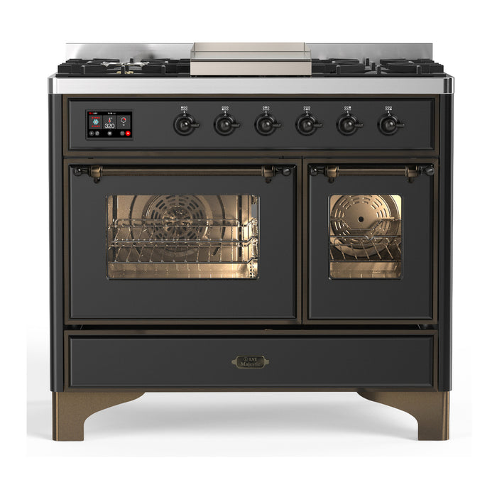 ILVE UMD40F Majestic III 40 inch Dual Fuel Range with 6 Burners, Griddle (UMD40FNR3)