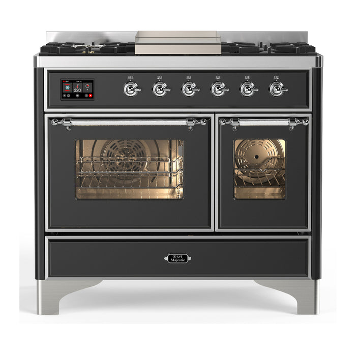 ILVE UMD40F Majestic III 40 inch Dual Fuel Range with 6 Burners, Griddle (UMD40FNR3)