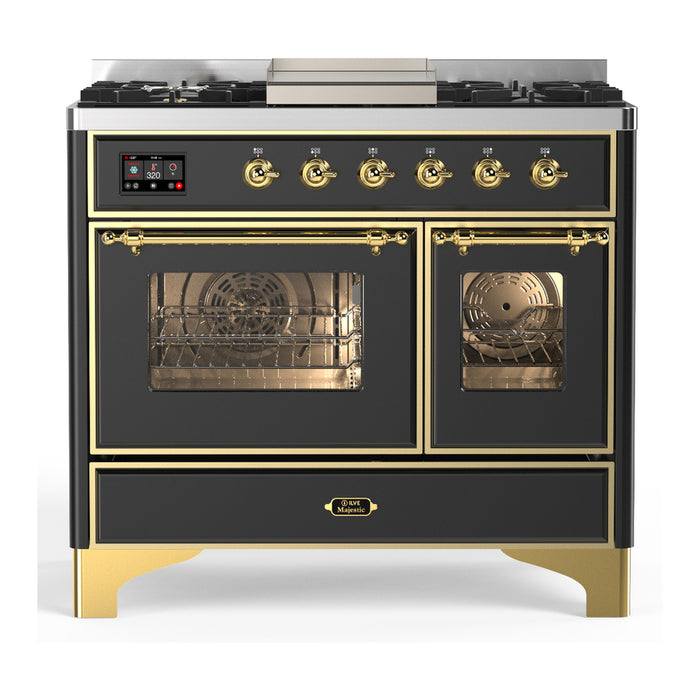 ILVE UMD40F Majestic III 40 inch Dual Fuel Range with 6 Burners, Griddle (UMD40FNR3)