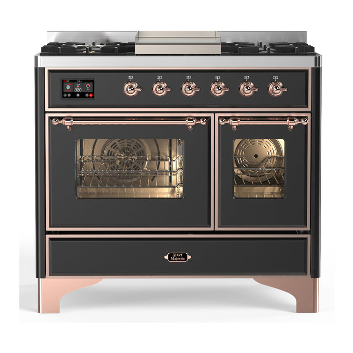 ILVE UMD40F Majestic III 40 inch Dual Fuel Range with 6 Burners, Griddle (UMD40FNR3)