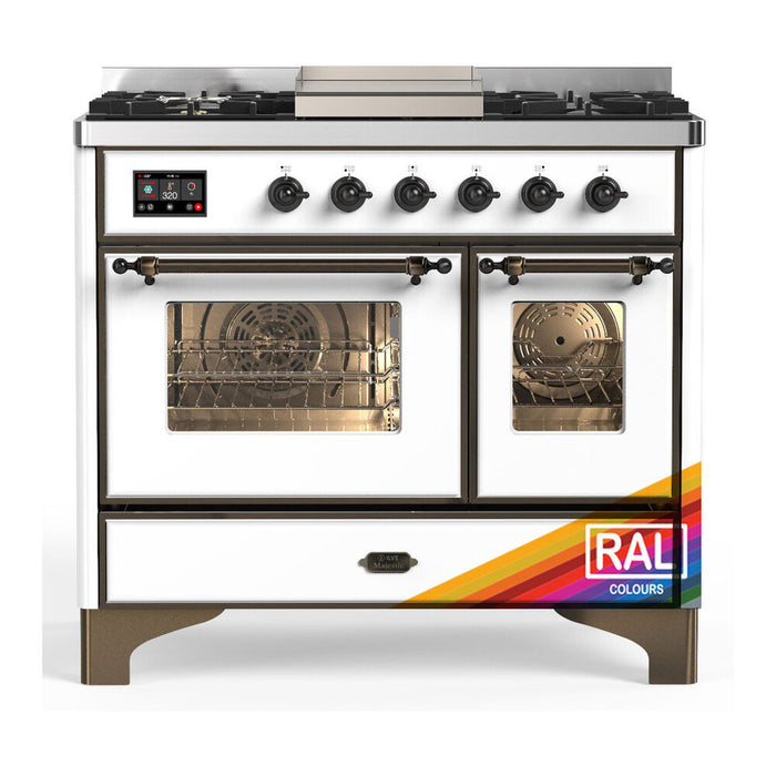 ILVE UMD40F Majestic III 40 inch Dual Fuel Range with 6 Burners, Griddle (UMD40FNR3)