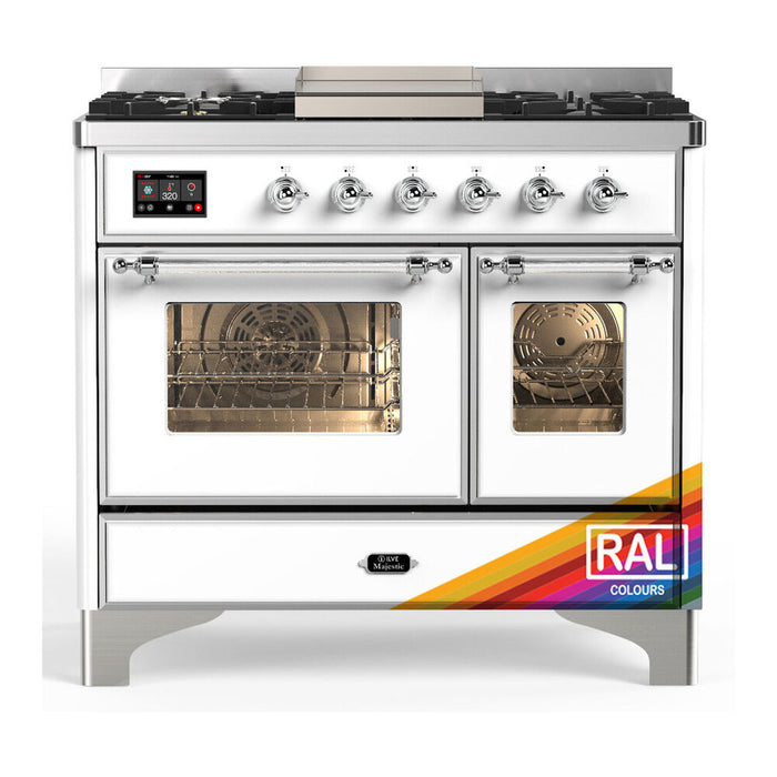 ILVE UMD40F Majestic III 40 inch Dual Fuel Range with 6 Burners, Griddle (UMD40FNR3)