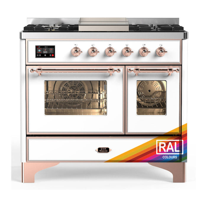 ILVE UMD40F Majestic III 40 inch Dual Fuel Range with 6 Burners, Griddle (UMD40FNR3)