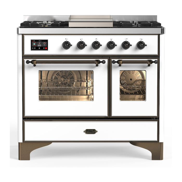 ILVE UMD40F Majestic III 40 inch Dual Fuel Range with 6 Burners, Griddle (UMD40FNR3)