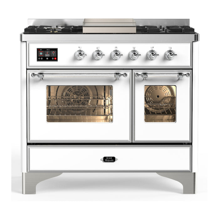 ILVE UMD40F Majestic III 40 inch Dual Fuel Range with 6 Burners, Griddle (UMD40FNR3)