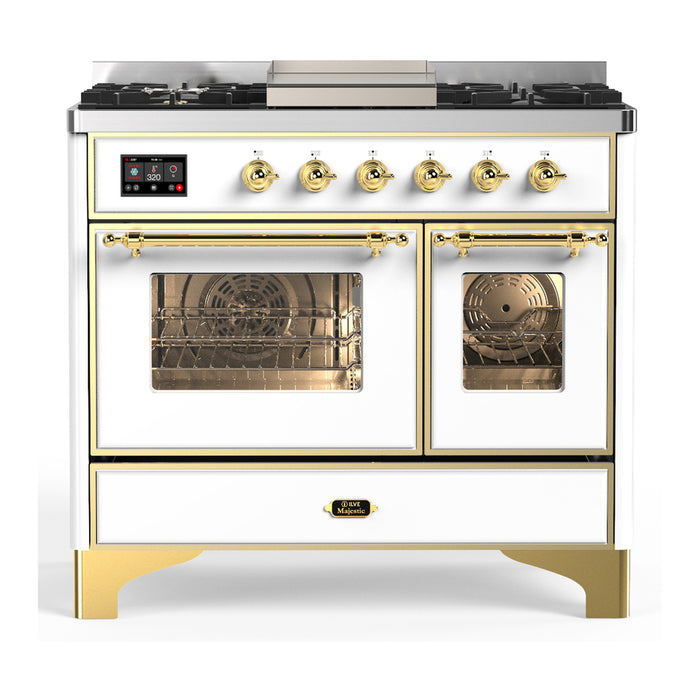 ILVE UMD40F Majestic III 40 inch Dual Fuel Range with 6 Burners, Griddle (UMD40FNR3)