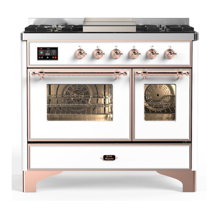 ILVE UMD40F Majestic III 40 inch Dual Fuel Range with 6 Burners, Griddle (UMD40FNR3)
