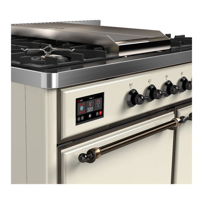 ILVE UMD40F Majestic III 40 inch Dual Fuel Range with 6 Burners, Griddle (UMD40FQNR3)