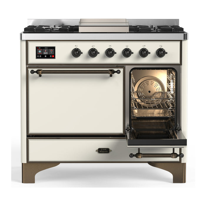 ILVE UMD40F Majestic III 40 inch Dual Fuel Range with 6 Burners, Griddle (UMD40FQNR3)