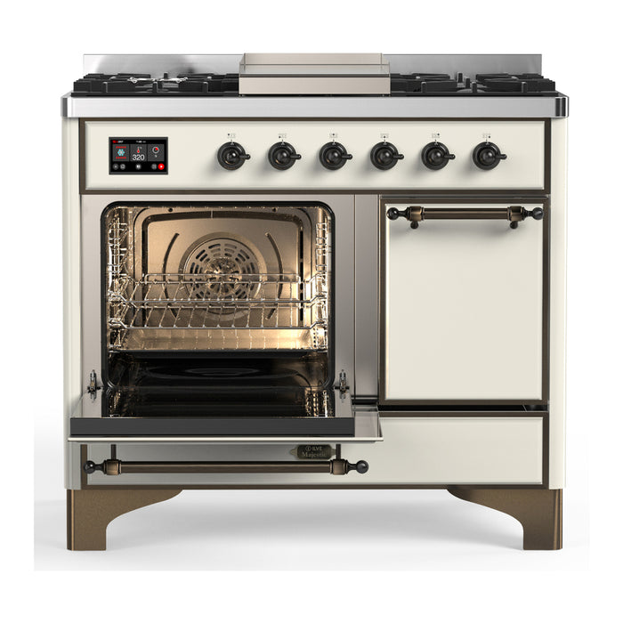ILVE UMD40F Majestic III 40 inch Dual Fuel Range with 6 Burners, Griddle (UMD40FQNR3)