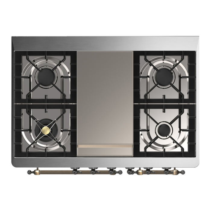 ILVE UMD40F Majestic III 40 inch Dual Fuel Range with 6 Burners, Griddle (UMD40FQNR3)