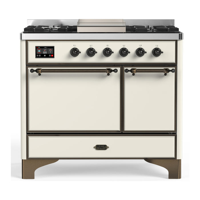 ILVE UMD40F Majestic III 40 inch Dual Fuel Range with 6 Burners, Griddle (UMD40FQNR3)