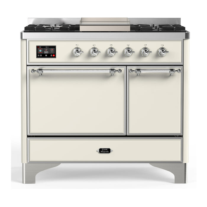 ILVE UMD40F Majestic III 40 inch Dual Fuel Range with 6 Burners, Griddle (UMD40FQNR3)
