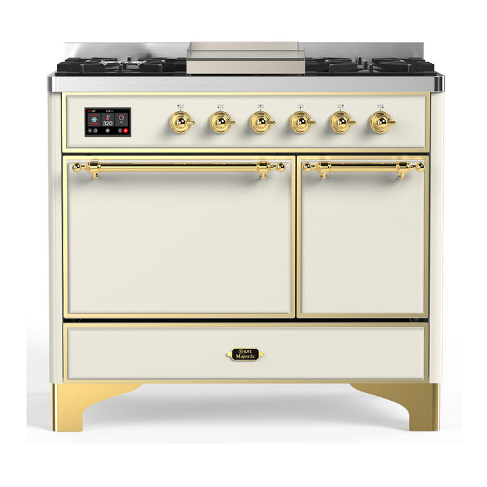 ILVE UMD40F Majestic III 40 inch Dual Fuel Range with 6 Burners, Griddle (UMD40FQNR3)