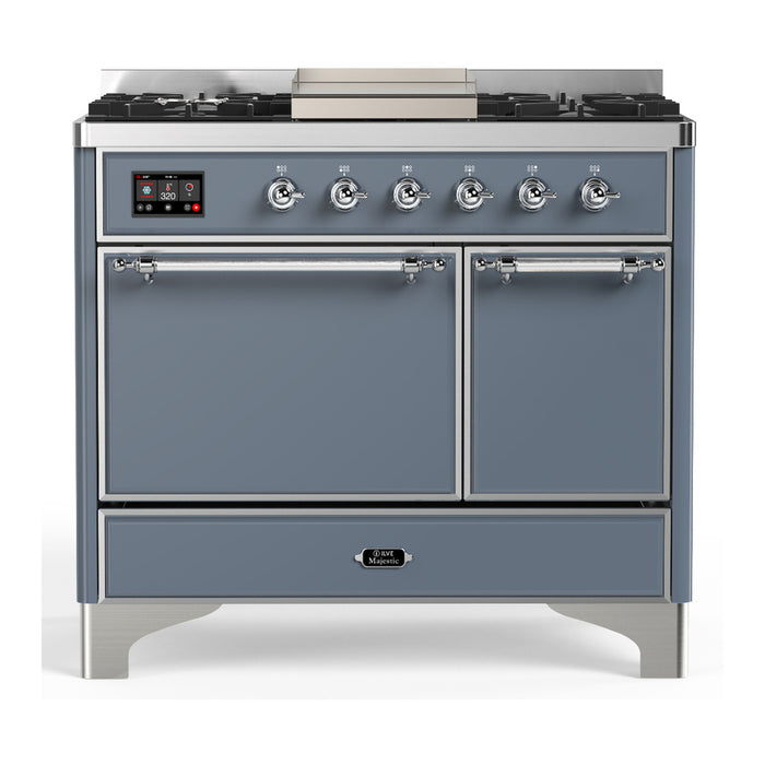ILVE UMD40F Majestic III 40 inch Dual Fuel Range with 6 Burners, Griddle (UMD40FQNR3)
