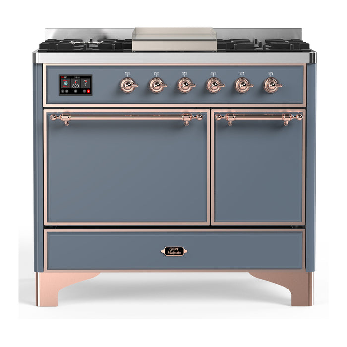 ILVE UMD40F Majestic III 40 inch Dual Fuel Range with 6 Burners, Griddle (UMD40FQNR3)