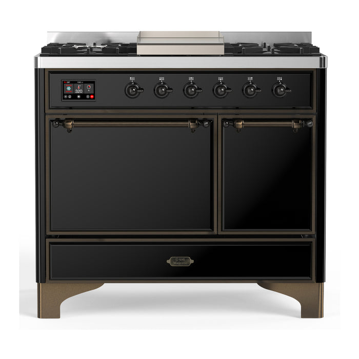 ILVE UMD40F Majestic III 40 inch Dual Fuel Range with 6 Burners, Griddle (UMD40FQNR3)