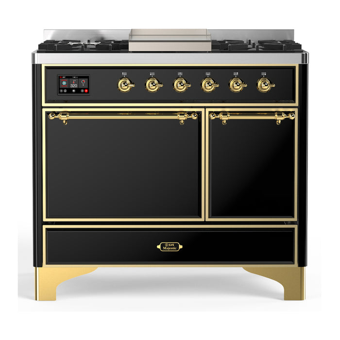 ILVE UMD40F Majestic III 40 inch Dual Fuel Range with 6 Burners, Griddle (UMD40FQNR3)