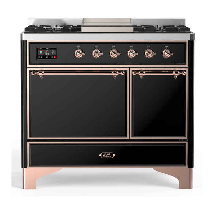 ILVE UMD40F Majestic III 40 inch Dual Fuel Range with 6 Burners, Griddle (UMD40FQNR3)