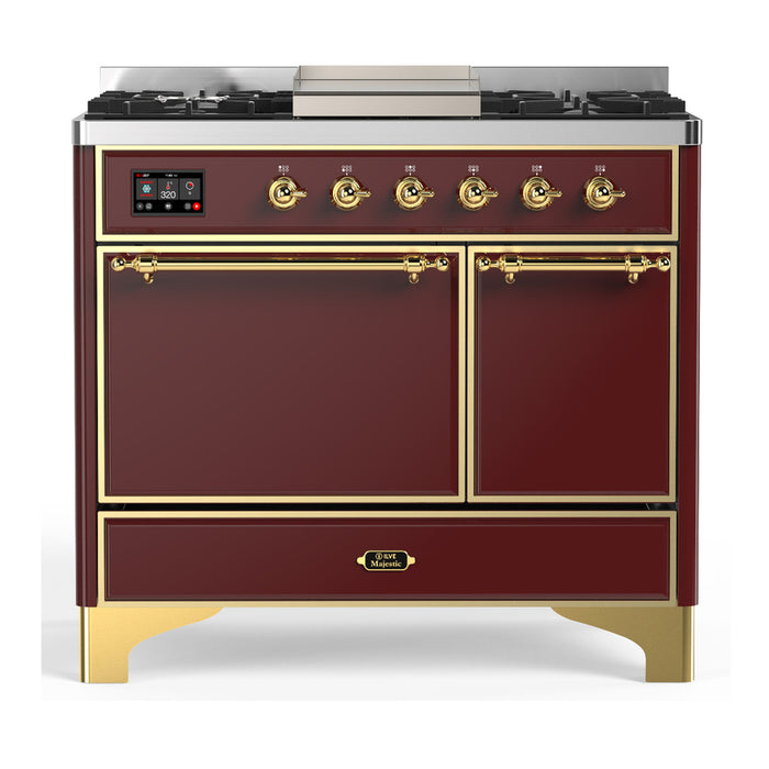 ILVE UMD40F Majestic III 40 inch Dual Fuel Range with 6 Burners, Griddle (UMD40FQNR3)