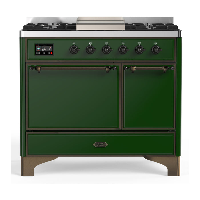 ILVE UMD40F Majestic III 40 inch Dual Fuel Range with 6 Burners, Griddle (UMD40FQNR3)