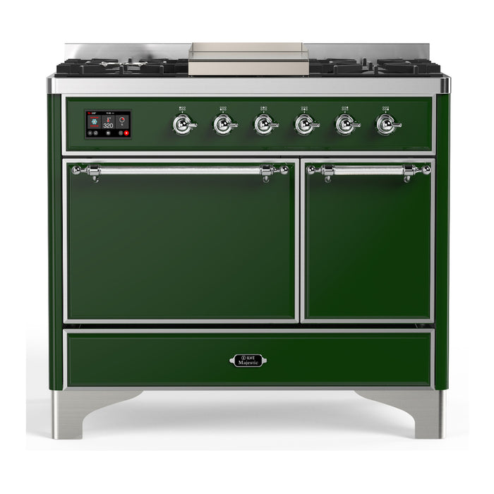 ILVE UMD40F Majestic III 40 inch Dual Fuel Range with 6 Burners, Griddle (UMD40FQNR3)