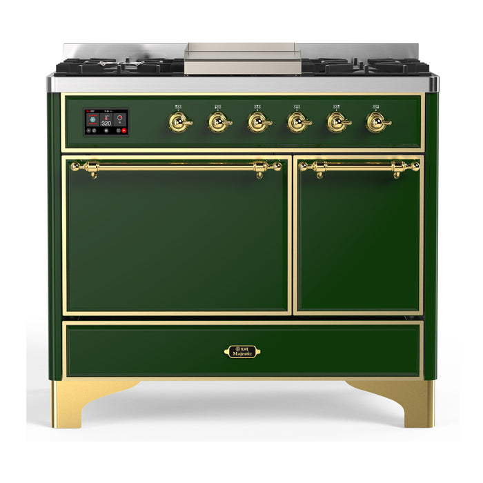 ILVE UMD40F Majestic III 40 inch Dual Fuel Range with 6 Burners, Griddle (UMD40FQNR3)