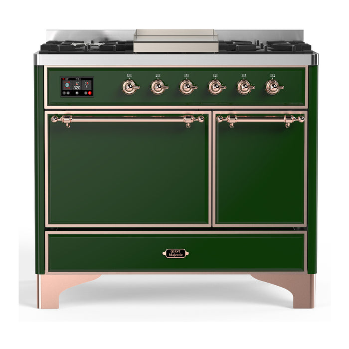 ILVE UMD40F Majestic III 40 inch Dual Fuel Range with 6 Burners, Griddle (UMD40FQNR3)