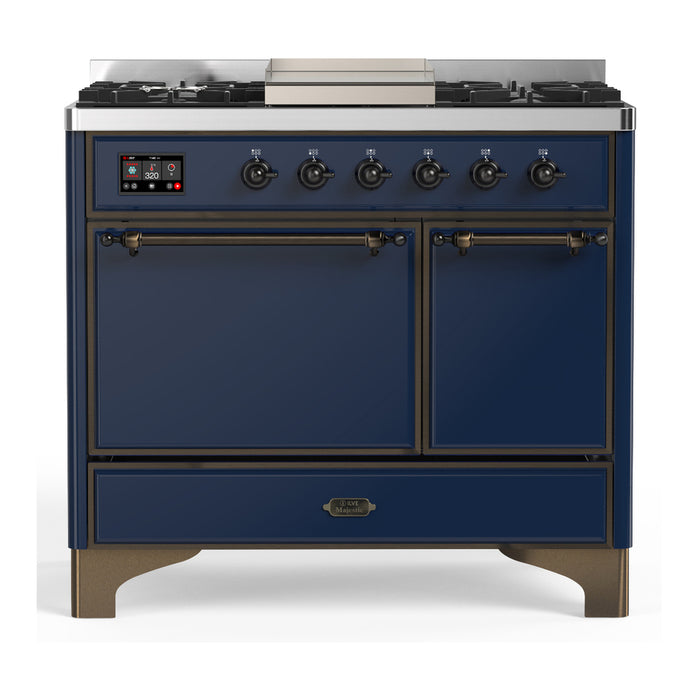 ILVE UMD40F Majestic III 40 inch Dual Fuel Range with 6 Burners, Griddle (UMD40FQNR3)