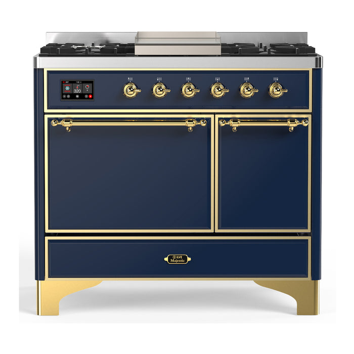 ILVE UMD40F Majestic III 40 inch Dual Fuel Range with 6 Burners, Griddle (UMD40FQNR3)