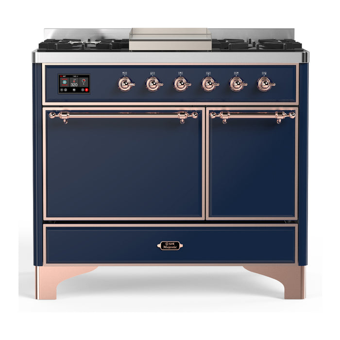 ILVE UMD40F Majestic III 40 inch Dual Fuel Range with 6 Burners, Griddle (UMD40FQNR3)