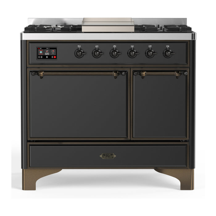 ILVE UMD40F Majestic III 40 inch Dual Fuel Range with 6 Burners, Griddle (UMD40FQNR3)
