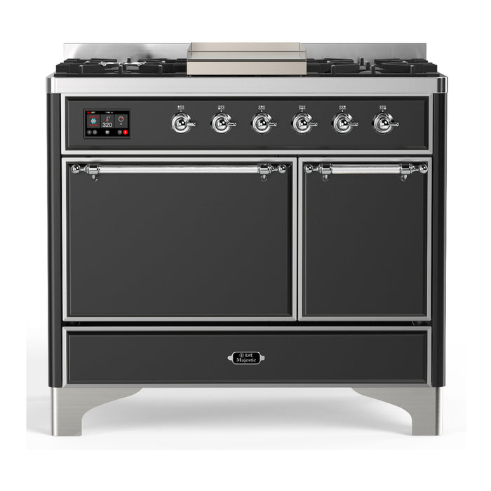 ILVE UMD40F Majestic III 40 inch Dual Fuel Range with 6 Burners, Griddle (UMD40FQNR3)