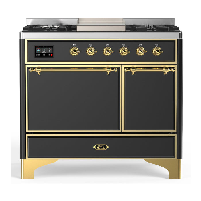 ILVE UMD40F Majestic III 40 inch Dual Fuel Range with 6 Burners, Griddle (UMD40FQNR3)