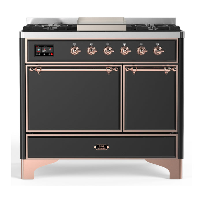 ILVE UMD40F Majestic III 40 inch Dual Fuel Range with 6 Burners, Griddle (UMD40FQNR3)