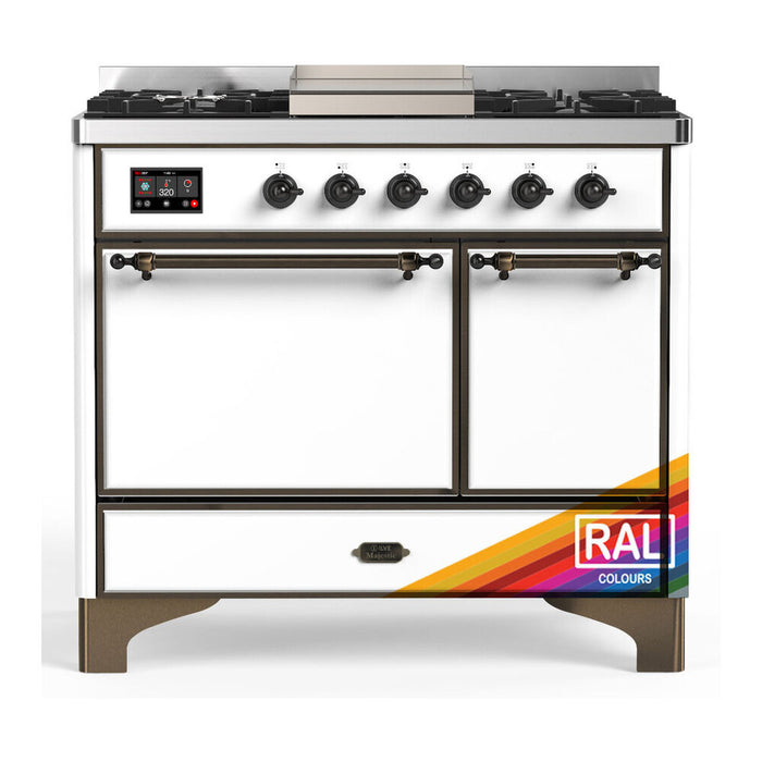ILVE UMD40F Majestic III 40 inch Dual Fuel Range with 6 Burners, Griddle (UMD40FQNR3)