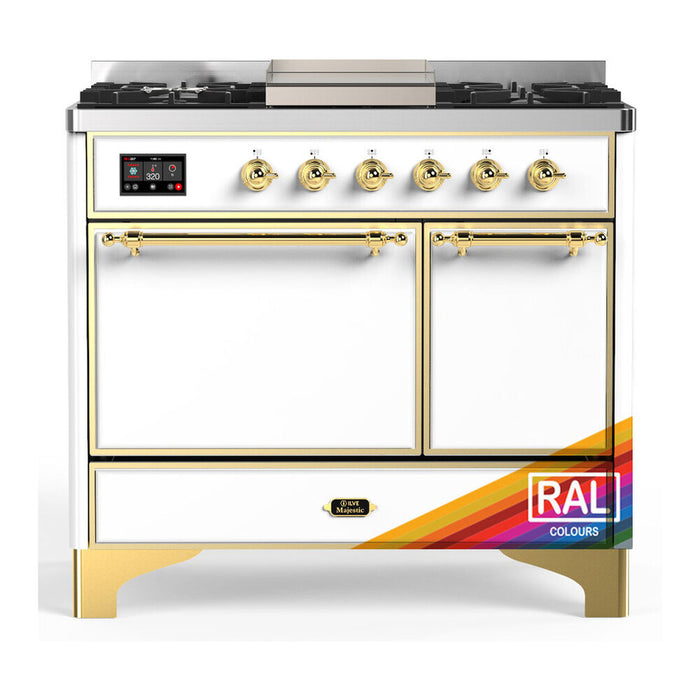 ILVE UMD40F Majestic III 40 inch Dual Fuel Range with 6 Burners, Griddle (UMD40FQNR3)