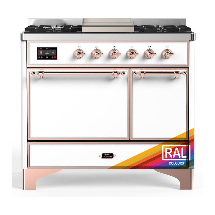 ILVE UMD40F Majestic III 40 inch Dual Fuel Range with 6 Burners, Griddle (UMD40FQNR3)