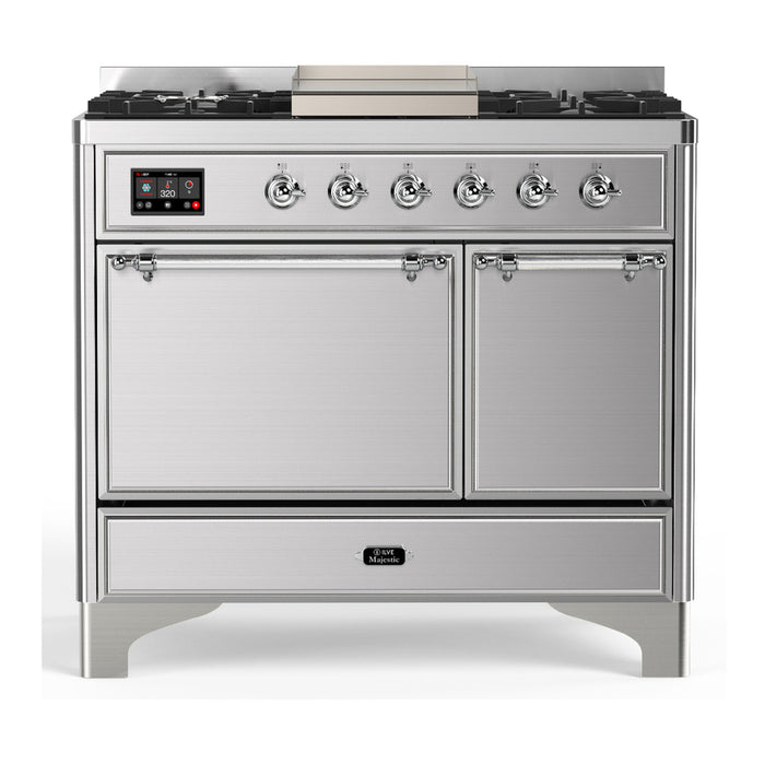 ILVE UMD40F Majestic III 40 inch Dual Fuel Range with 6 Burners, Griddle (UMD40FQNR3)