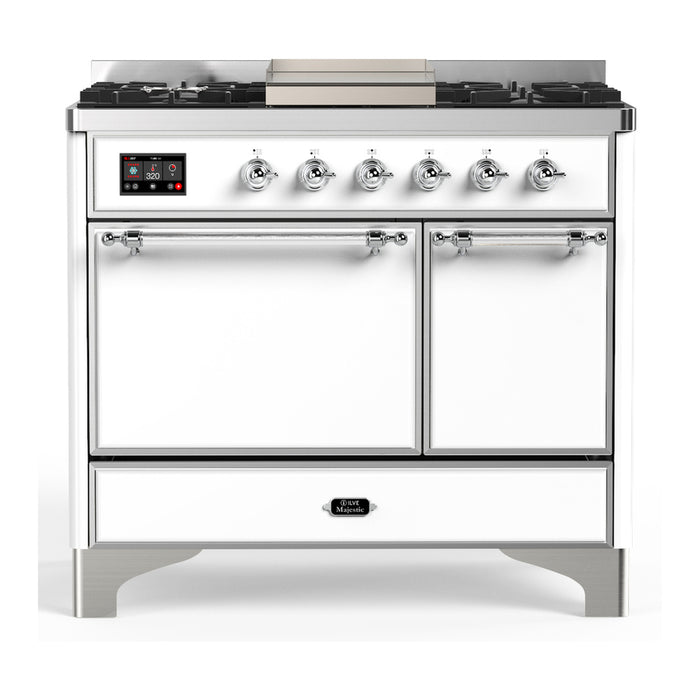 ILVE UMD40F Majestic III 40 inch Dual Fuel Range with 6 Burners, Griddle (UMD40FQNR3)