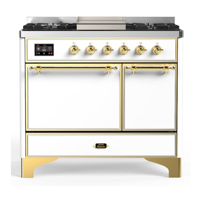 ILVE UMD40F Majestic III 40 inch Dual Fuel Range with 6 Burners, Griddle (UMD40FQNR3)