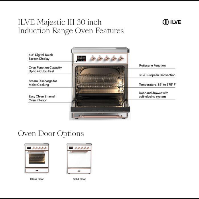 ILVE UMIB30N Majestic III 30 inch Induction Range with 4 Elements (UMIB30NR3)