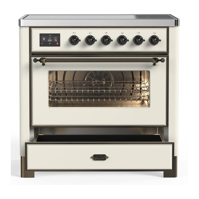 ILVE UMIB36N Majestic III 36 inch Induction Range with 6 Elements, 3.5 cu. ft. Total Oven Capacity (UMIB36NR3)