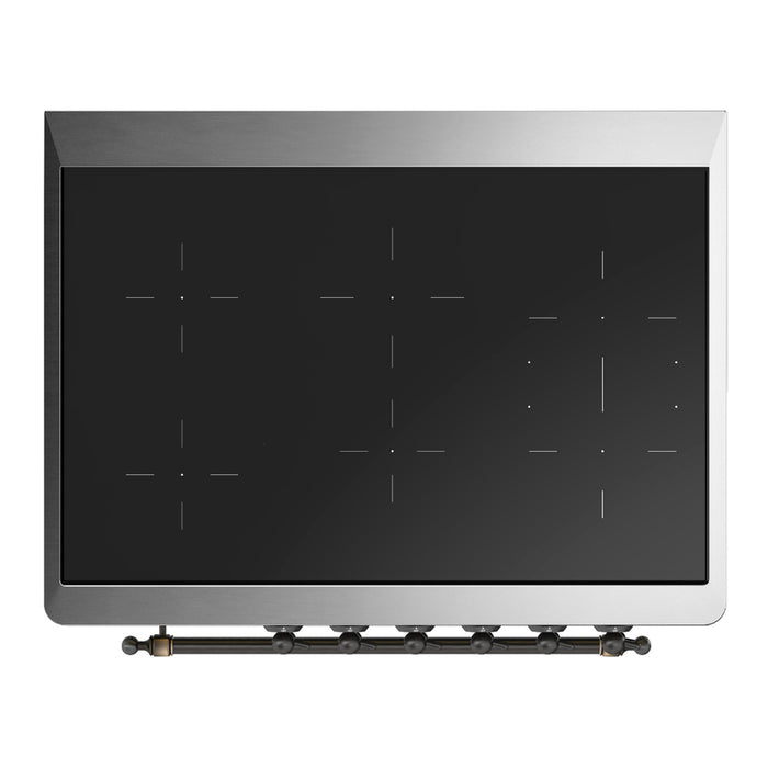 ILVE UMIB36N Majestic III 36 inch Induction Range with 6 Elements, 3.5 cu. ft. Total Oven Capacity (UMIB36NR3)