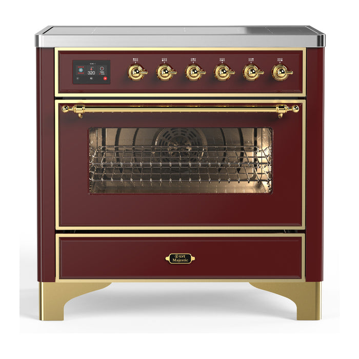 ILVE UMIB36N Majestic III 36 inch Induction Range with 6 Elements, 3.5 cu. ft. Total Oven Capacity (UMIB36NR3)