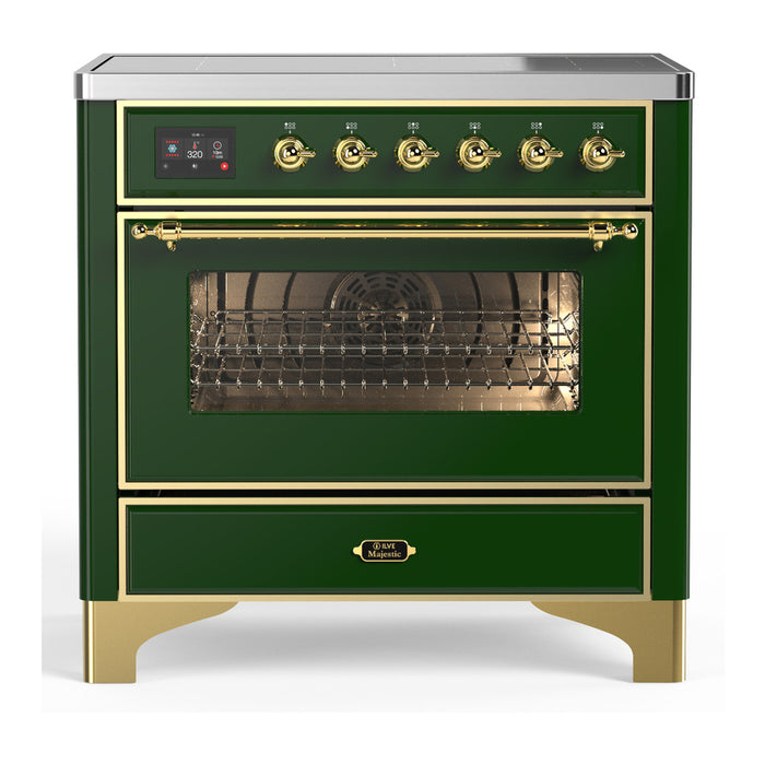 ILVE UMIB36N Majestic III 36 inch Induction Range with 6 Elements, 3.5 cu. ft. Total Oven Capacity (UMIB36NR3)