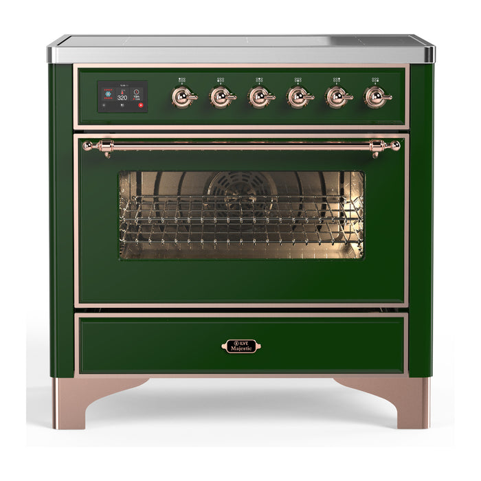 ILVE UMIB36N Majestic III 36 inch Induction Range with 6 Elements, 3.5 cu. ft. Total Oven Capacity (UMIB36NR3)