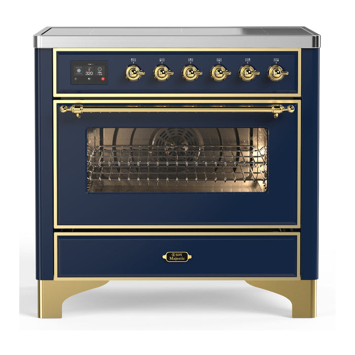 ILVE UMIB36N Majestic III 36 inch Induction Range with 6 Elements, 3.5 cu. ft. Total Oven Capacity (UMIB36NR3)