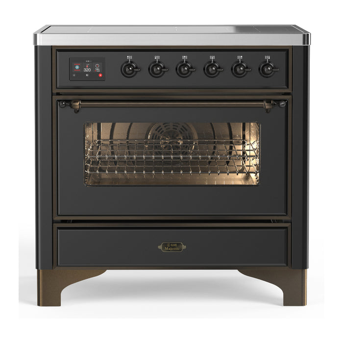 ILVE UMIB36N Majestic III 36 inch Induction Range with 6 Elements, 3.5 cu. ft. Total Oven Capacity (UMIB36NR3)